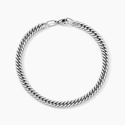 Bracelet argenté pour homme en acier inoxydable