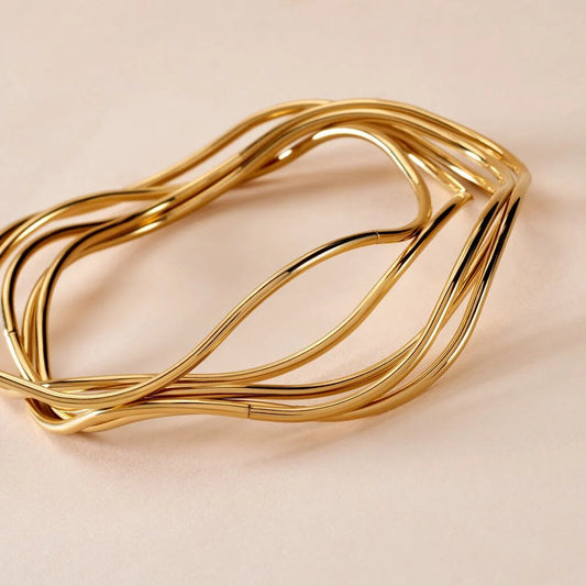 bracelet doré en acier inoxydable